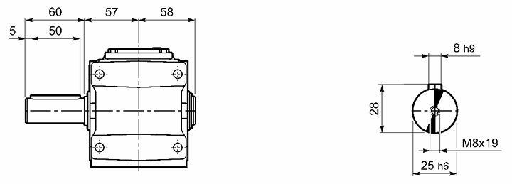 Односторонний выходной вал