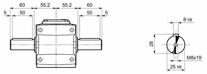 Двухсторонний выходной вал