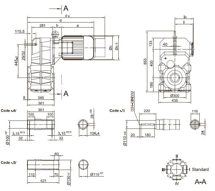Вариант исполнения с литым моментным рычагом