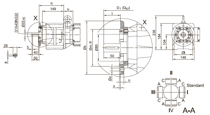 Фланец со сквозными отверстиями BG20