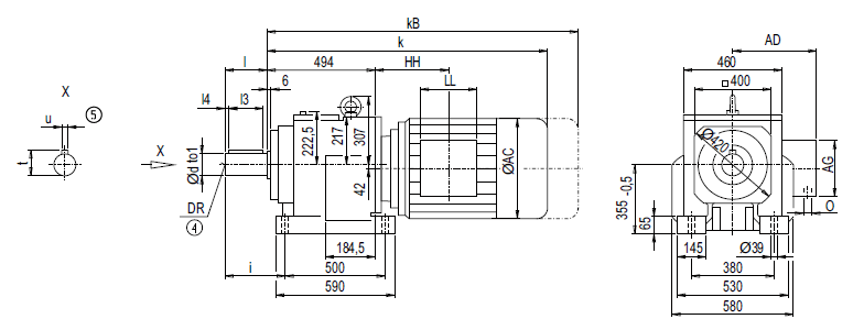 Монтажное исполнение на лапах D168, Z168