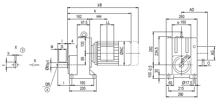 Монтажное исполнение на лапах E88