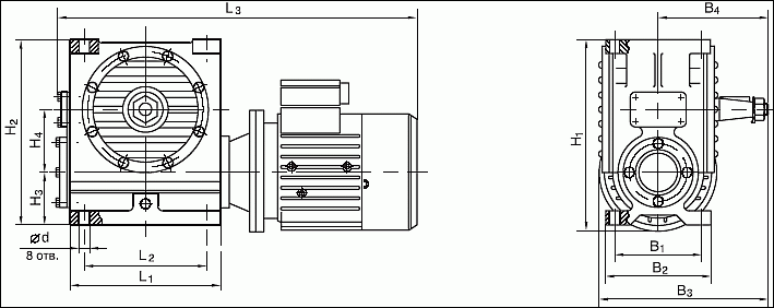 Габаритные и присоединительные размеры МЧ-100, МЧ-125 Габаритные и присоединительные размеры МЧ-100, МЧ-125